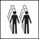 ISO 7001 Public Information Symbol PI BP 004: Line up or queue in twos