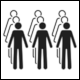 ISO 7001 Public Information Symbol PI BP 005: Line up or queue in threes