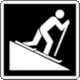 Parks Canada Pictogram No 6-4-312: Steep Hill (Crosscountry Skiing)