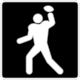 Pictogram No I-370-13: Football and Rugby Field (Terrain de football et de rugby) from Qu�bec