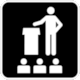 Pictogram No Pict-80: Convention centre, trade show or exhibition centre (Centre de congr�s, de foires ou d�exposition) from Qu�bec