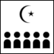 SIS Pictogram PI OI 015: Muslim Gathering or Parish (Muslimsk f�rsamling)
