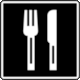 Pictogram SI-18: Restaurant (Restaurante) from Colombia 2015