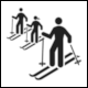 Italian Traffic Sign FIGURA II 228 ART. 125: Ski School (Scuola Sci)