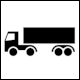 Pictogram No 1048-14: Semi-trailer Trucks only (Zusatzzeichen 1048-14: Nur Sattelkraftfahrzeuge)