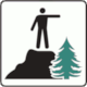 Italian Traffic Sign FIGURA II 208 ART. 125: Viewpoint (Punto Panoramico)